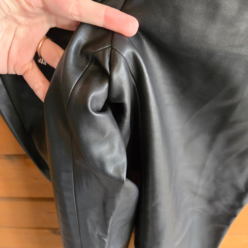 J. Crew Kate Pant Faux Leather Straight Leg Black 2 Trouser Bottom Soft Preppy - Picture 6 of 6